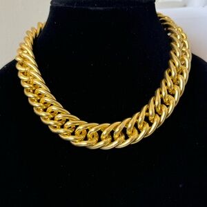 Chunky Gold-Tone Chain Choker Necklace - 9.5 Inches